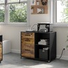 Yaheetech 3-Drawer Vintage File Cabinet with Socket and USB Charging Port Black/Rustic Brown - 2 of 4