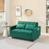 Racxily Modern Velvet Sofa, Sofa Bed, Small Loveseat Sofa with Back, with Pillow, Pockets, Living Room Furniture, 3 in 1 Convertible Sleep Sofa Bed - 2 of 4