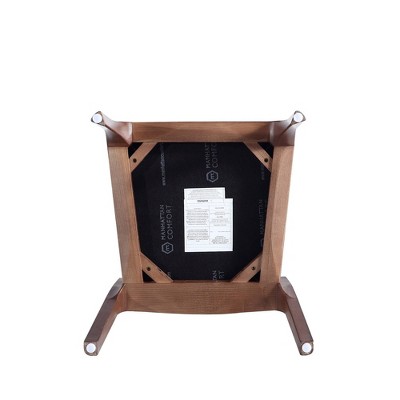 Moderno Walnut and Black Stackable Dining Chairs Set