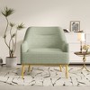 Modern Accent Chair Upholstered Armchair Single Sofa Chair Reading Chair with Curved Backrest and Gold Metal Legs - ModernLuxe - 2 of 4