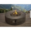 12" H Fibre Reinforced Concrete Round Outdoor Fire Pit Table with Hidden Tank Compartment - 4 of 4