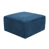 Okak Modern Comfortable Square Ottoman Bench Side Table Soft Upholstered Footrest Stool for Living Room, Hallway, Bedroom, Entryway, Navy Blue - 2 of 4