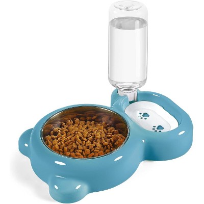 Dog Bowls, Cat Food and Water Bowl Set with Water Dispenser and Stainless Steel Bowl for Cats and Small Dogs