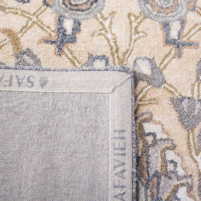 Beige and Multi 4' x 6' Hand-Tufted Wool Area Rug