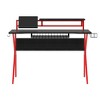 Rectangular Gaming Desk With Metal Frame Ergonomic Computer Desk With K-Shaped Leg Support For Gaming Room Bedroom Office - 4 of 4