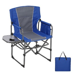 GustoWave Outdoor Camping Directors Chair, Outdoor Foldable Camp Chairs, Oversized Portable Directors Chair with Side Table, Pocket - 1 of 4
