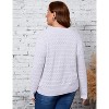 Plus Size Women's Knitted Cardigan Sweater Jacket Fashion Solid Color Hollow Out Thin Basic Coa - 4 of 4