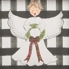 C&F Home Black Check Angel Wooden Sitter Christmas Table Centerpiece - 2 of 3