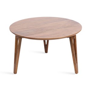 Kate and Laurel Kershaw Round Coffee Table, 30x30x19, Walnut Brown - 1 of 4