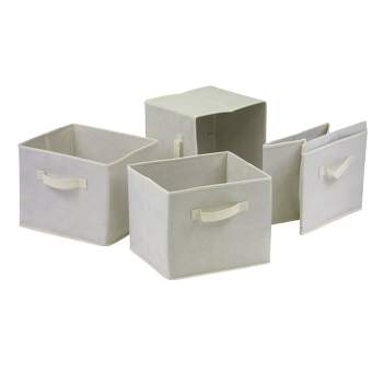 Set of 4 Capri Foldable Fabric Baskets Beige - Winsome