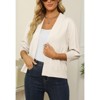 Women's 3/4 Sleeve Open Front Cropped Cardigan Sweater Elegant Shrugs for Women - 2 of 4