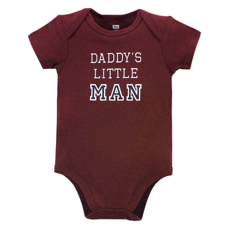Hudson Baby Infant Boy Cotton Bodysuit and Pant Set, Boy Daddy Short Sleeve, 4 of 6
