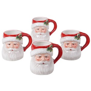 14oz 4pk Earthenware Magic of Christmas Santa Mugs - Certified International - 1 of 3