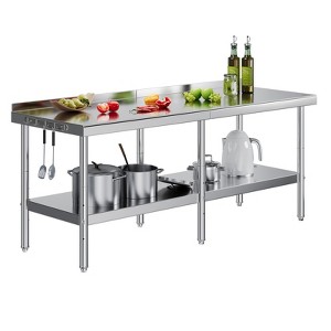 AMERLIFE Stainless Steel Table for Prep & Work Adjustable Under Shelf and Feet - 1 of 4