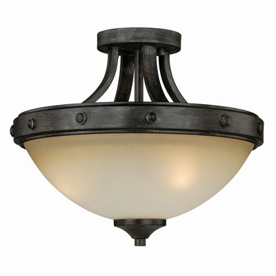 Vaxcel Halifax 2 - Light Flush Mount in  Aged Walnut