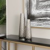 HomeRoots Set of Two Silver Cast Aluminum Textured Table Vases - 2 of 4