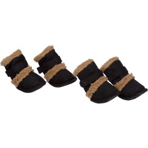Pet Life Duggz Insulated Winter Fashion Dog Shoes Booties - Set of 4, LG, Black - 1 of 3