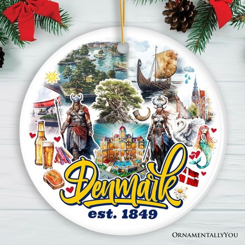 Majestic Denmark Landmarks Ornament, Scandinavian Heritage Christmas Gift and Copenhagen Souvenir| OrnamentallyYou - image 1 of 4