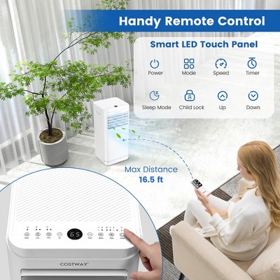 8000 BTU White Portable Air Conditioner with Remote and Sleep Mode