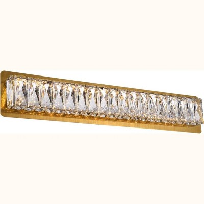 Elegant Lighting Monroe Integrated LED chip light gold Wall Sconce Clear Royal Cut Crystal