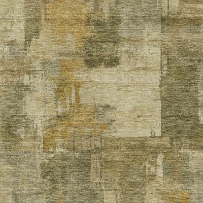 HomeRoots 3' X 5' Khaki Beige And Wheat Abstract Washable Indoor Outdoor Area Rug
