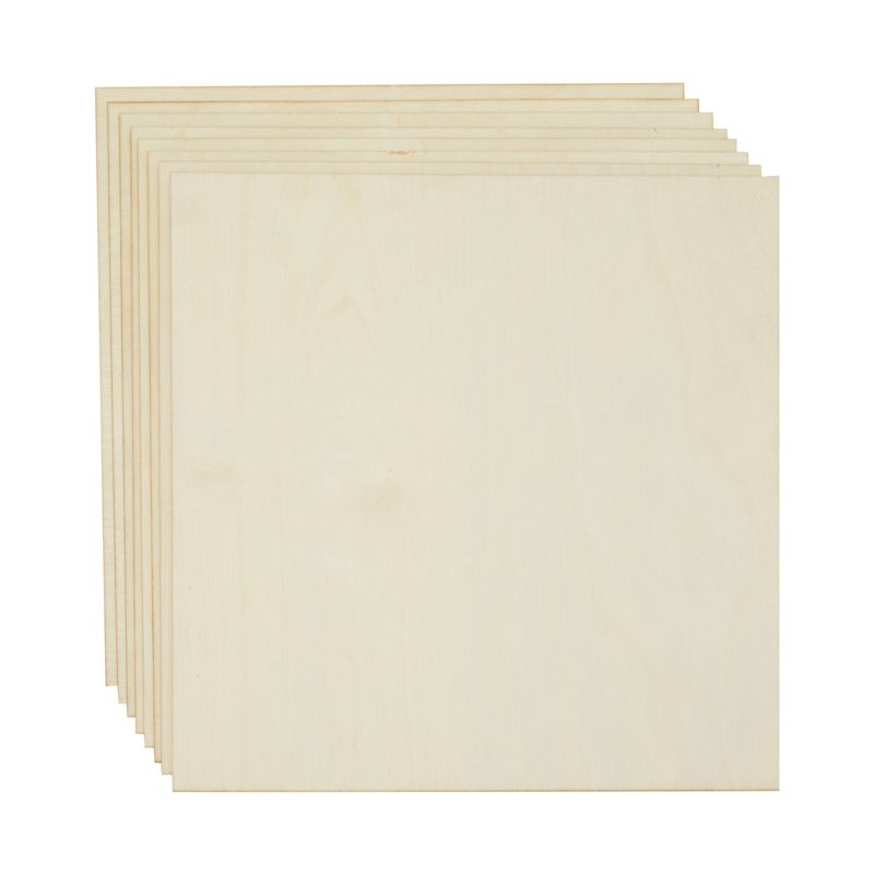 Bright Creations 8 Pack Wood Panels, Unfinished 3mm Birch Plywood Sheets, Arts and Crafts 12 x 12 in, 1 of 10