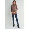 Hello Miz Women's Mock Neck Long Sleeeve Ribbed Maternity Top - 4 of 4