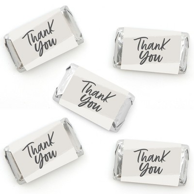 Big Dot of Happiness Champagne Elegantly Simple - Mini Candy Bar Wrapper Stickers Party Small Favors 40 Ct
