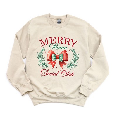 Simply Sage Market Women's Graphic Sweatshirt Coquette Merry Mama Social Club