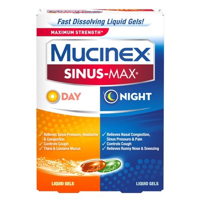 Mucinex Max Strength Sinus Medicine - Day &#38; Night - Liquid Gels - 24 ct