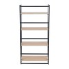 Vynxaria Contemporary Dakota Bookcase 4 Open Wood Shelves, Distressed Wood Top, Sturdy Metal, 100 lbs Limit, Black Painted Metal & Natural Wood - 4 of 4