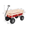 NAYSAYE Garden Hand Truck Dolly Four Wheel Large Capacity Durable Design for Outdoor Garden, Red and White, 38"*17"*31" - 3 of 4