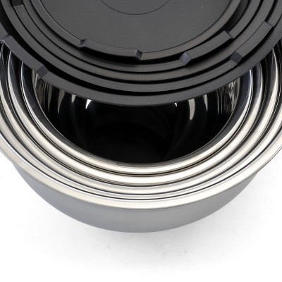 MegaChef 5 Piece Stainless Steel Mixing Bowl Set with Lids