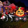 Tangkula 9 FT Halloween Inflatable Grim Reaper Driving Pumpkin Carriage LED Lighted Carriage with Pumpkin & Skeleton Dragon Large Outdoor Decoration - 2 of 4