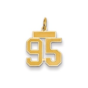 Black Bow Jewelry 14k Yellow Gold, Jersey Collection, Small Number 95 Pendant - 1 of 2