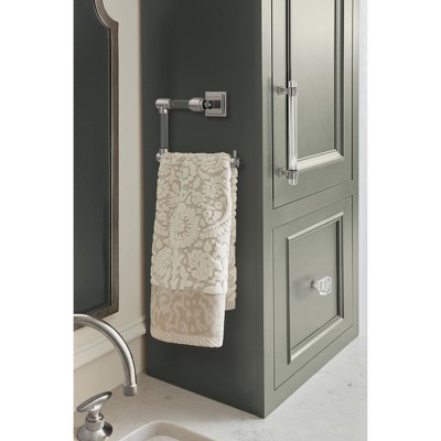 Glacio Clear and Brushed Nickel Wall Mounted Towel Ring