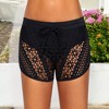 Anna-Kaci Swim Women's Mesh Crochet Overlay Shorts with Drawstring Waistband for Casual Looks - 4 of 4