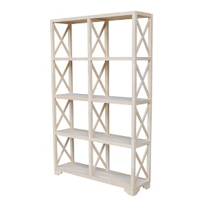 71.9" 8 Shelf Room Divider Unfinished - International Concepts: Farmhouse Style Bookcase, Hardwood Frame - 1 of 4