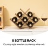 Itopfox 8-Bottle Countertop Wine Rack, Wooden 3-Tier Wine Bottle Holder for Bar Table, Wine Cabinet, Free Standing Display and Storage Shelves Brown - 2 of 4