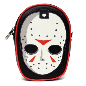 Warner Bros. Horror Movies Bag, Crossbody, Friday The 13th Jason Hockey Mask Applique, Vegan Leather - 1 of 4