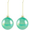 Northlight Shiny Glass Ball Christmas Ornaments - 3" (80mm) - Blue, Green and Teal  - 6ct - 4 of 4