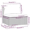 vidaXL Wicker Patio Furniture 3 Piece with Cushions Black Poly Rattan - 4 of 4