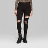 Women's Super-High Rise Distressed Skinny Jeans - Wild Fable™ Black - image 2 of 4