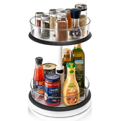 Sorbus 2-Tier Clear Lazy Susan Turntable Organizer - Rotating Spice Rack with Non-Slip Base for Kitchen Cabinet, Pantry, Countertop Storage — фото 3