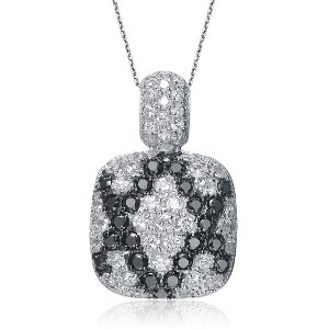 Guili Sterling Silver White and Black Cubic Zirconia Pendant - 1 of 2