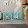 24 inch 8 Panels Metal Dog Pen Pet Dog Fence Outdoor Exercise Pen with Doors Blue - 3 of 4