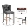 NicBex Counter Height Bar Stools Set of 2, 180 Degree Swivel Barstools with Solid Wood Footrests and Button Tufted Design for Pub - 2 of 4