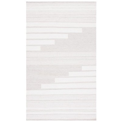 Ivory and Beige Handmade Flatweave Kilim Rug
