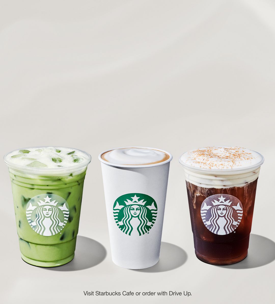 image of three seasonal Starbucks drinks