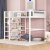 Twin Size Metal Loft Bed, Black, featuring 4-Tier Shelves and Storage - 2 of 4